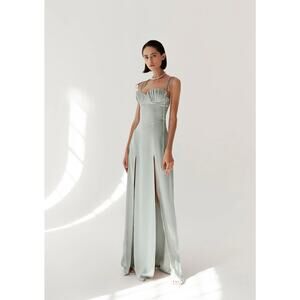 chinese dress ladies White Ainika Shell LENZING™ ECOVERO™ Euroflax™ Maxi Dress – FARM Rio main image 0